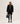 Boiled wool hooded coat - Black