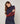 Pull col roulé bicolore - Bleu Denim