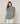 Long, high-neck short-sleeved heather sweater - Blue