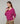 Oversized V-neck wool sweater - Fuchsia