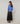 Oversized wool V-neck sweater - Horizon Blue
