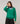 Oversized wool V-neck sweater - Emerald Green
