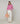 Pull col rond tricolore en laine mérinos - Rose Bonbon
