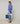 Pull col rond tricolore en laine mérinos - Bleu Horizon