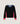 Pull col rond tricolore en laine mérinos - Noir