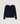 Asymmetrical neckline sweater in merino wool - Navy Blue