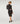 Two-material dress in wool
