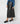 Long flared leather skirt - Black